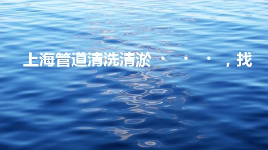 上海管道清洗清淤，找對(duì)了！